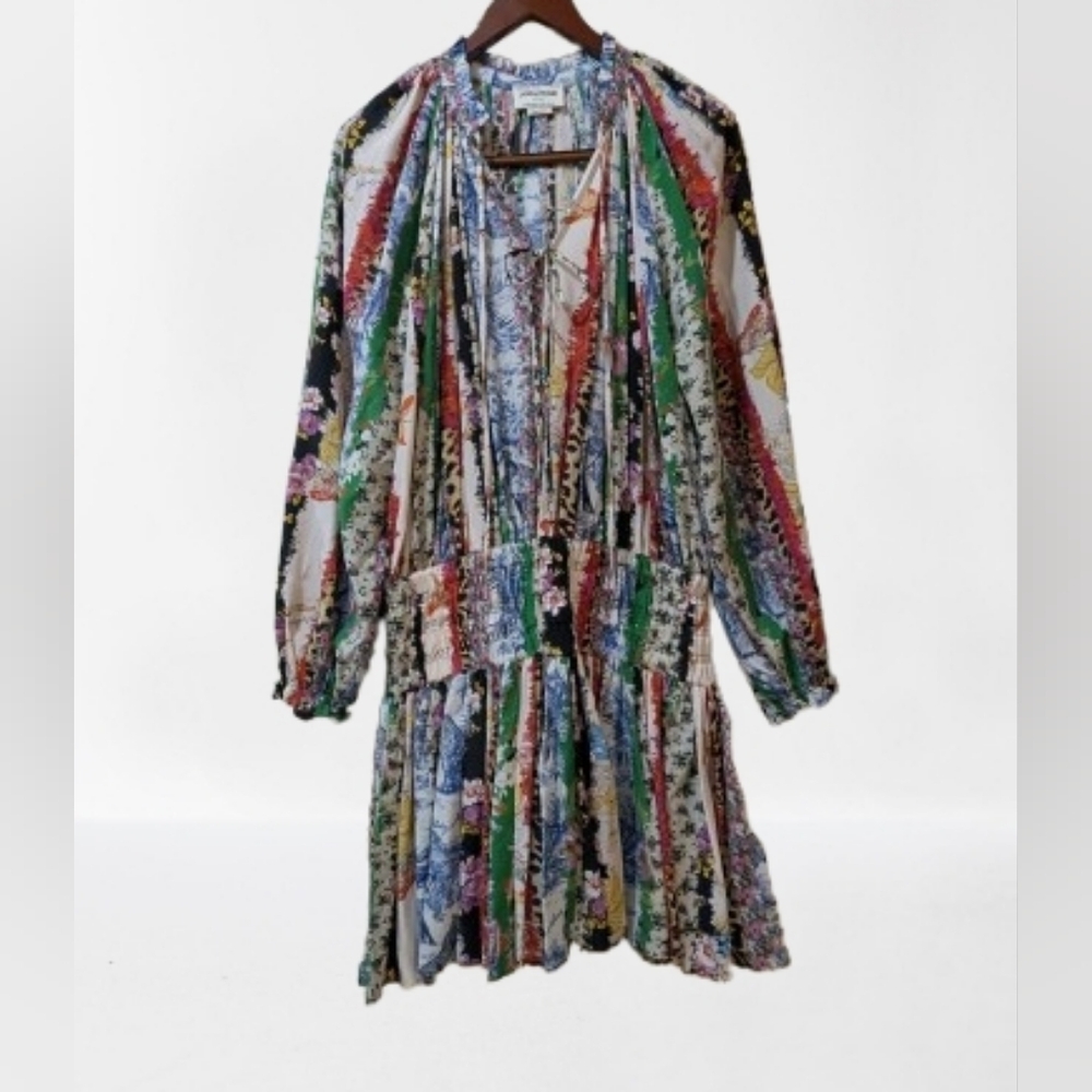 Zadig & Voltaire Défilé Runway AW22 Paris Mixed Print Silk Dress - Picture 2 of 12